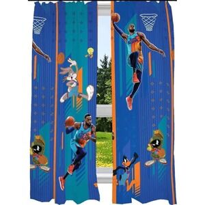 Space Jam A New Legacy Microfiber Window Panels LeBron James 2ct 82x63 Blue